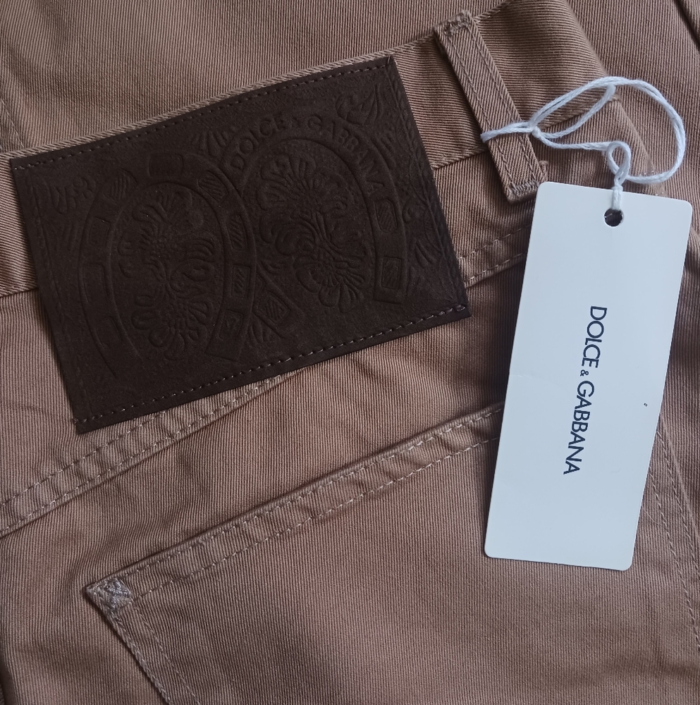 NWT Dolce & Gabbana Cotton Camel Pants Tag Size 48,  EU Size 34" x 34" - Picture 2 of 9